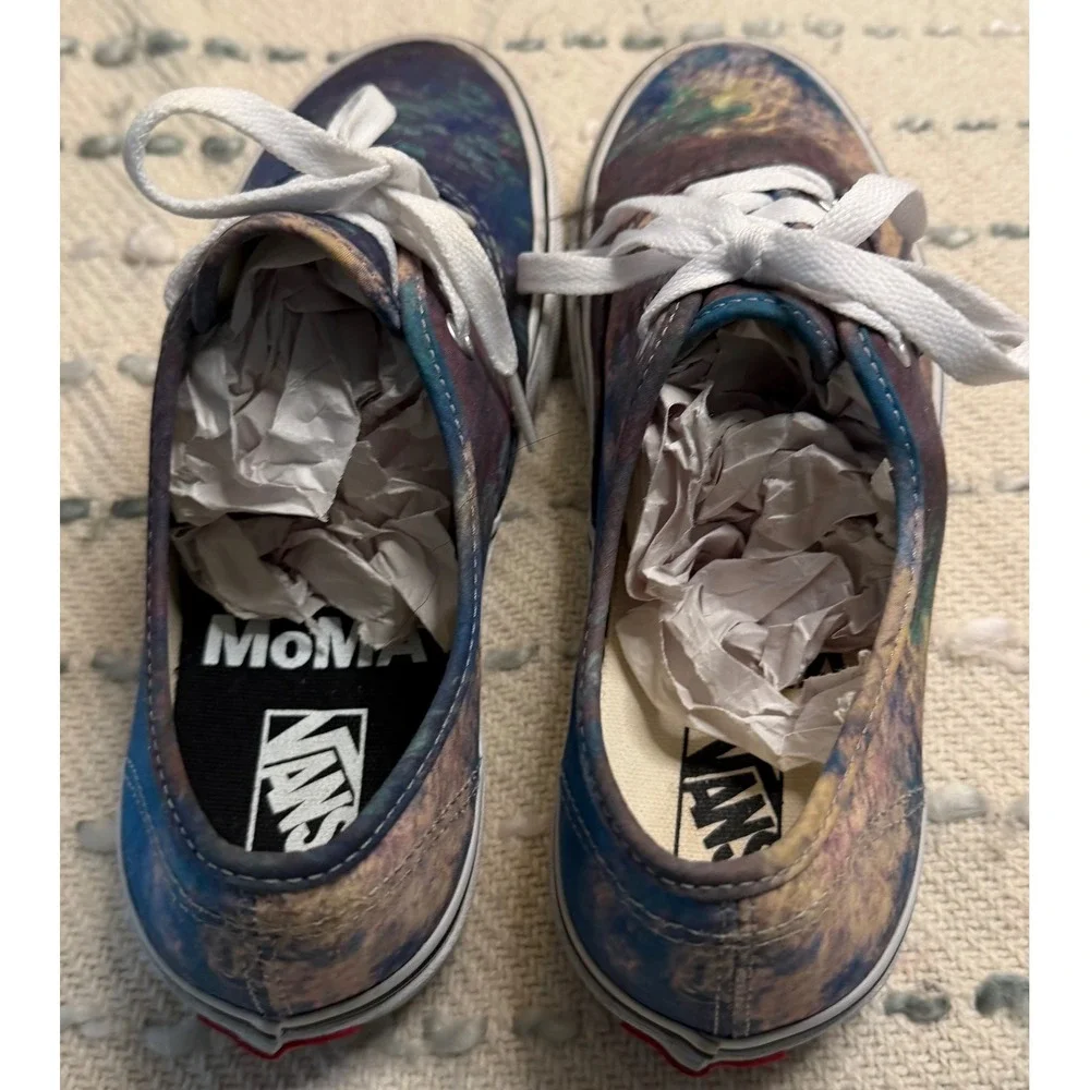 Vans MoMA Claude Monet Water Lilies Authentic Sneakers Blue Men 5 Women 6.5